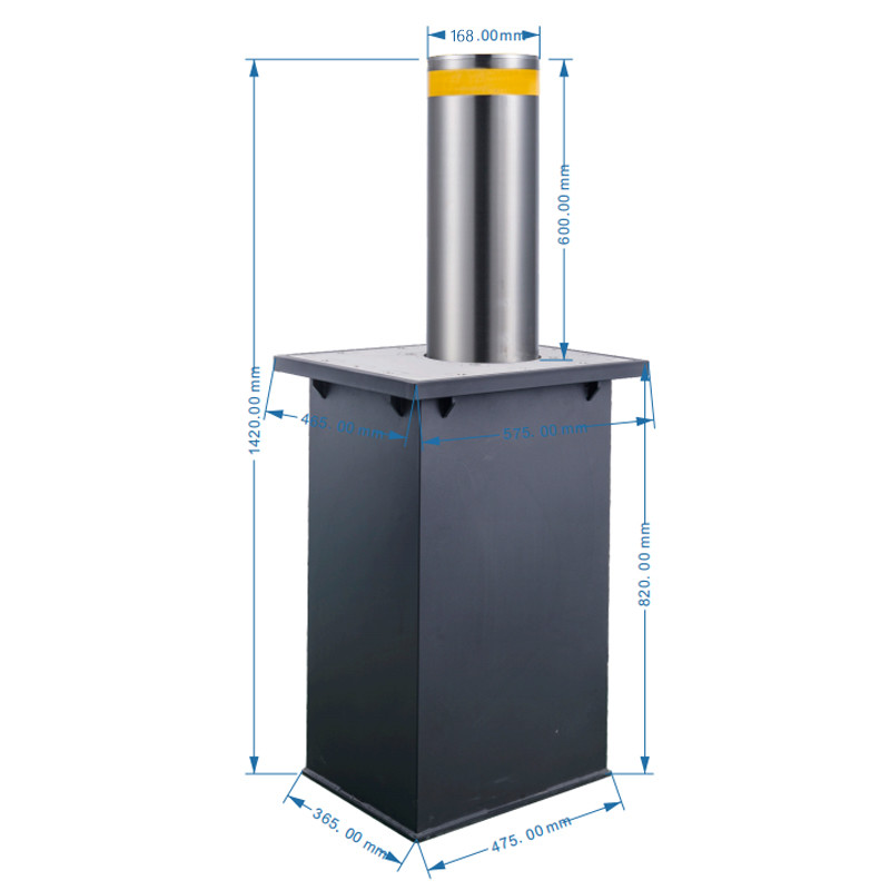 LED Warning Steel Safety Bollards IP68 Automatic Road Bollard Ascending 3s