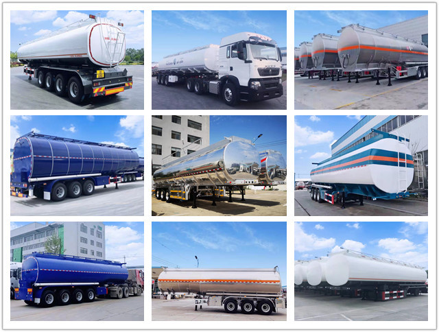 3 Axle 45000L 5 Silos Single Tires 6mm Aluminum Fuel Petrol Tanker Truck Trailer With Air Suspension