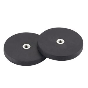 High Performance Round NdFeB Rubberised Magnets With Internal Thread