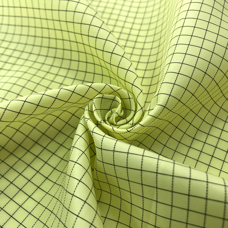 1/2 Twill 5mm Grid 98% Polyester 2% Carbon Antistatic Clothing