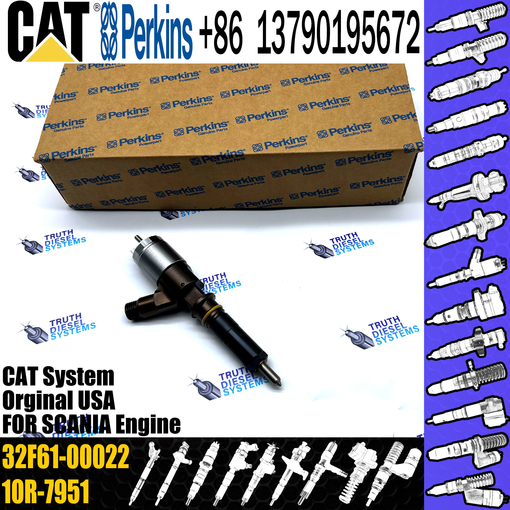 Excavator parts C4.2 C6.4 Fuel Injector Assembly 326-4700 32F61-00062 326-4756 32F61-00014 326-4740 32F61-00022