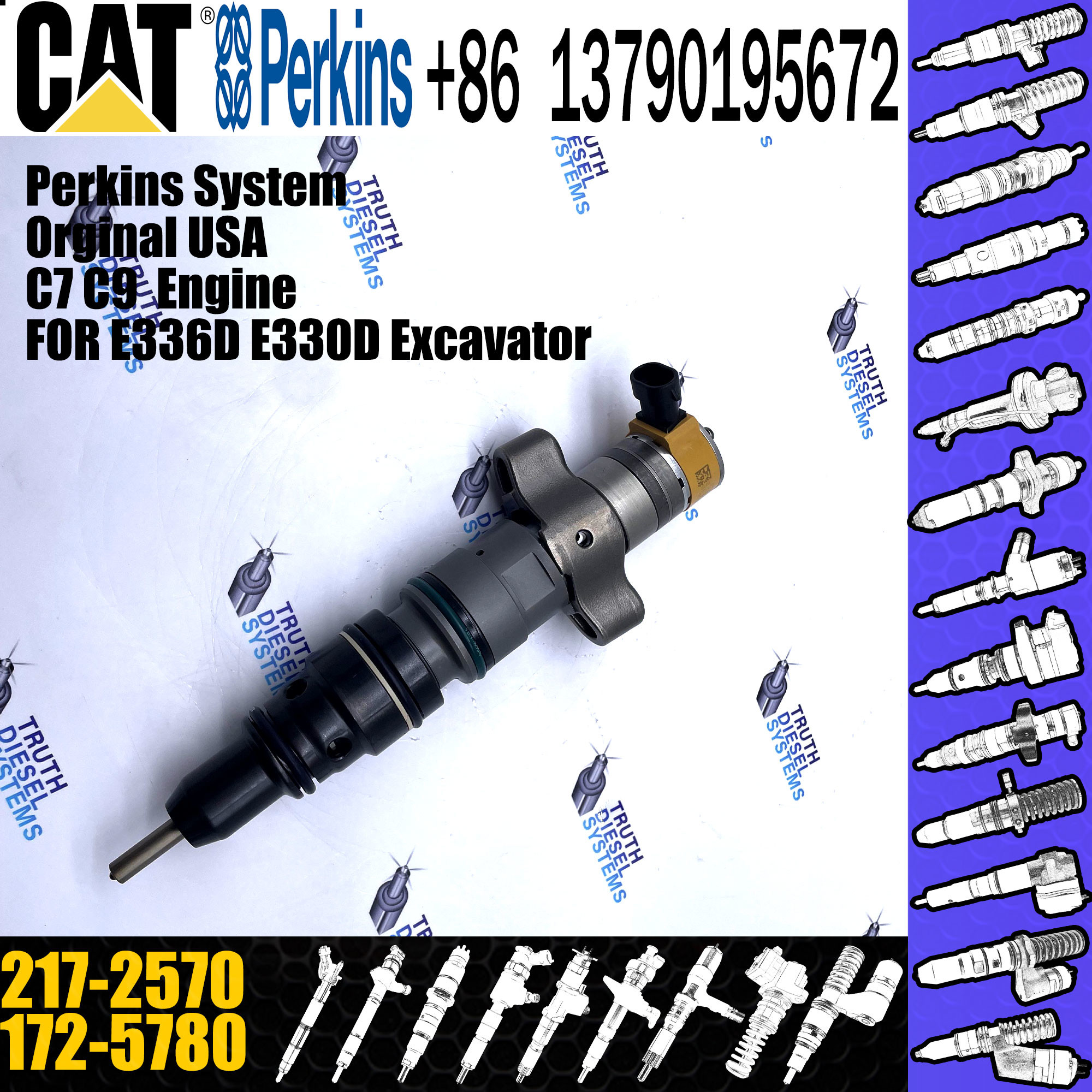 Excavator CAT C7 C9 Engine Fuel Injector Solenoid Valve 214-5427 2145427 2172570 217-2570
