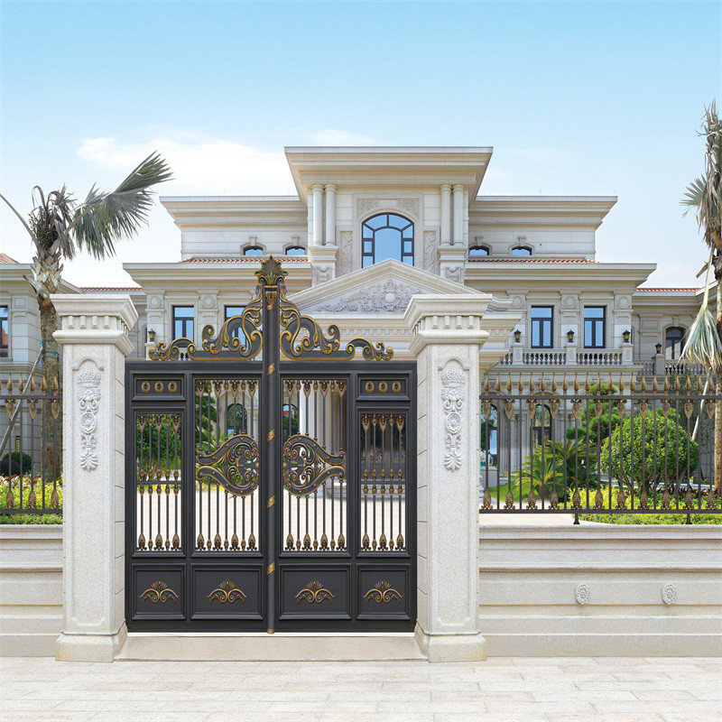 Modern Swing Ironwork Aluminium Fence Gate Powder Coated