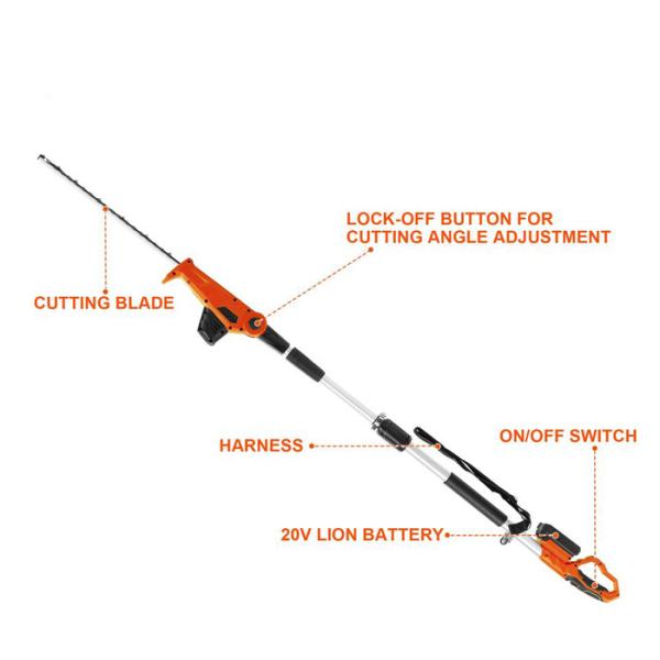 6.5KG Lightweight Long Reach Electric Hedge Trimmer Cutters Telescopic Hedge