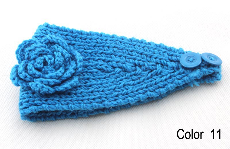 Women knitted headband with flower,crochet headband- Handmade tenia, Hair Accessories