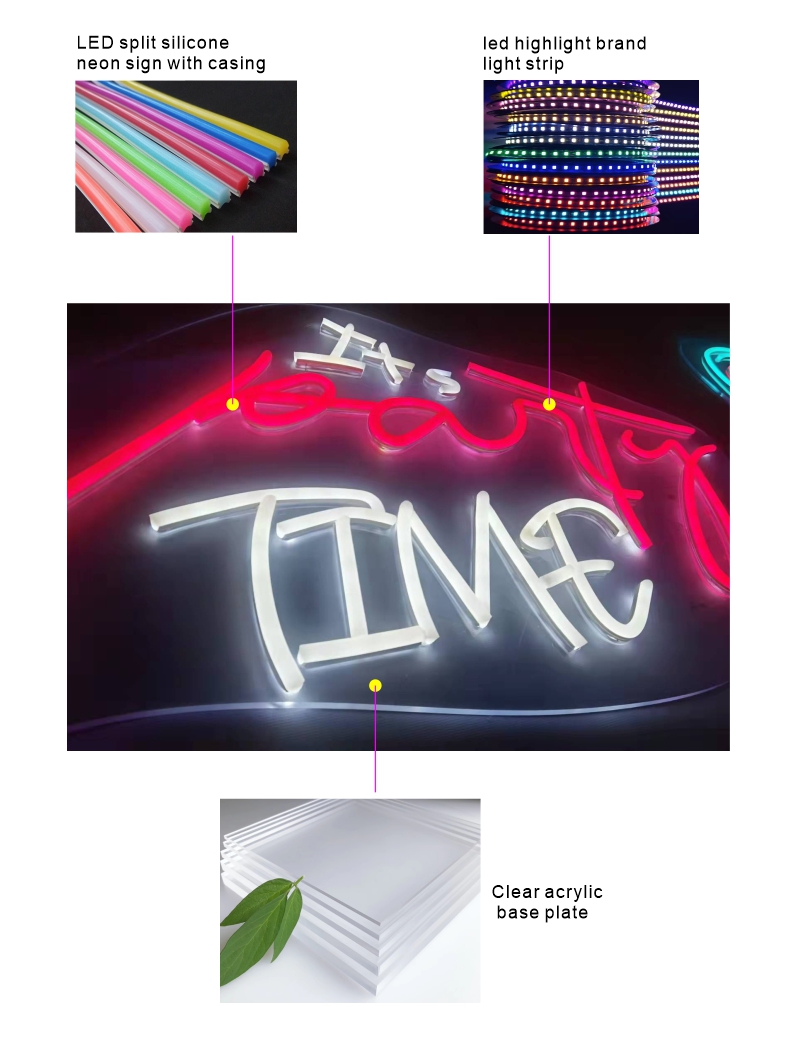Wall Screw Fix Installation Way Flexible RGB Neon Strip Light with Custom Neon Light