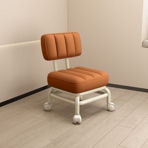  Soft Padded Short Stool With Backrest Light Luxury And Simple Style Manufactures