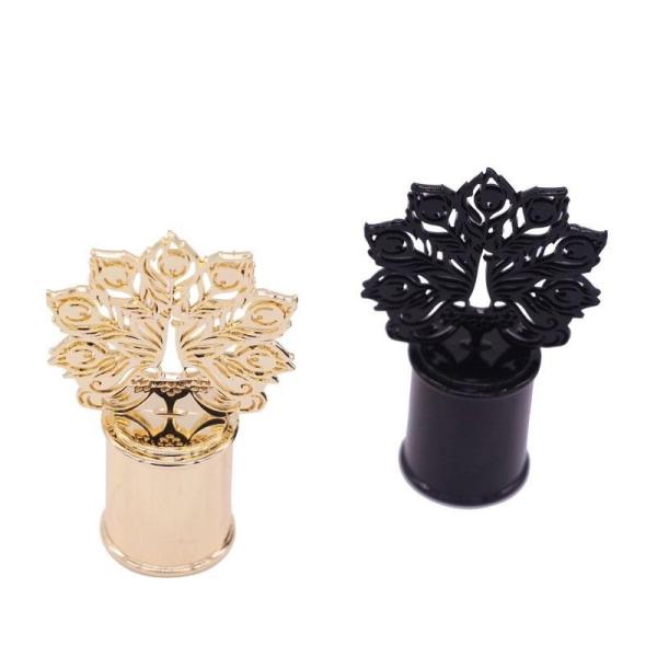 Custom Black Peacock Tail Alloy Bottle Cap Metal Perfume Cover Wholesale Of Wine