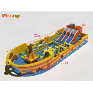 Pirate Ship Inflatable Blow Up Bouncy Castle With Big Slides