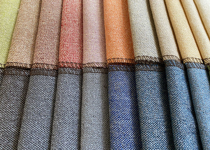 290gsm Upholstery Sofa Fabric , Plain Cotton Linen Fabric Furnishing Curtain Carpet