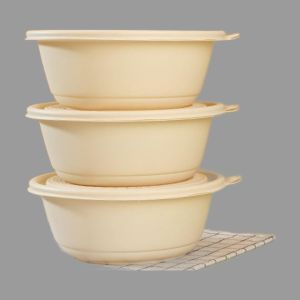 350ML Biodegradable Lunch Boxes With Lid Cornstarch Food Containers Odorless