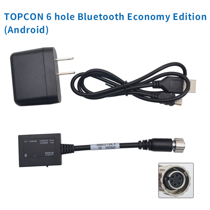 Bluetooth Adapter for TOP CON Total Station 6 Pin 6 Hole with Charger and cable Android and iOS Systems