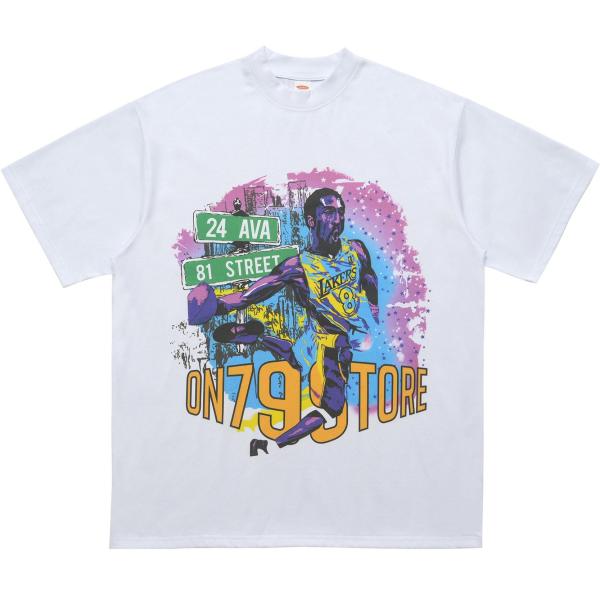 High Street 100% Cotton T-Shirt Oversized and Retro Letter Print with Heavyweigh