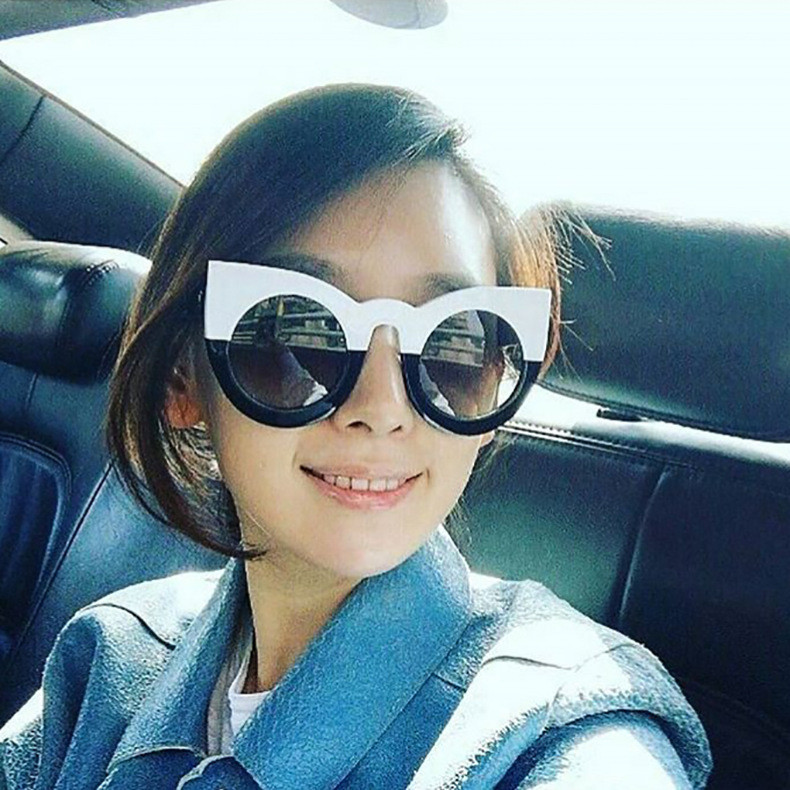 Butterfly Cat Eye Glasses Plastic Frame Clear Gradient Lens Sunglasses