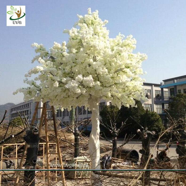 UVG wedding stage decoration use indoor white artificial cherry blossom trees for sale CHR011