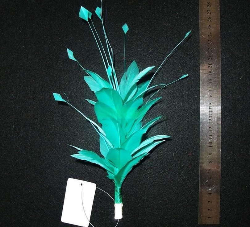 10*20 cm Dyed Pattern Goose and Rooster Coque Feather Flower Mount with wire accessory
