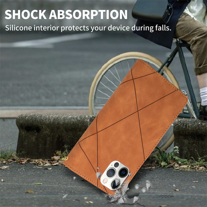 Back Cover For Iphone 15 Pro With Hanging Rope 15 Ultra Luxury Wallet Case Card Magnetic Holder TPU Leather Phone Case
