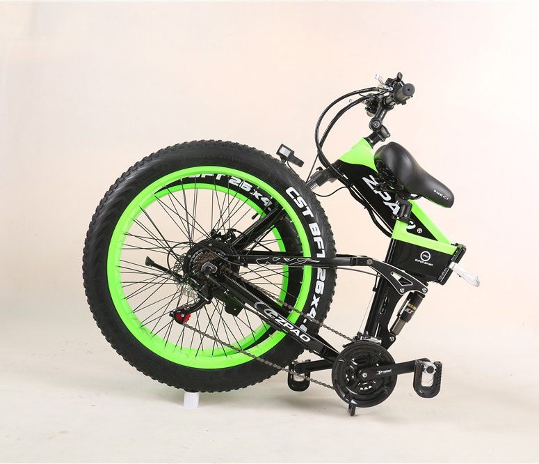 48V 12AH 500W Folding Electric Bicycle With 26"*4.0 Fat Tyre Foldable Lithium Battery