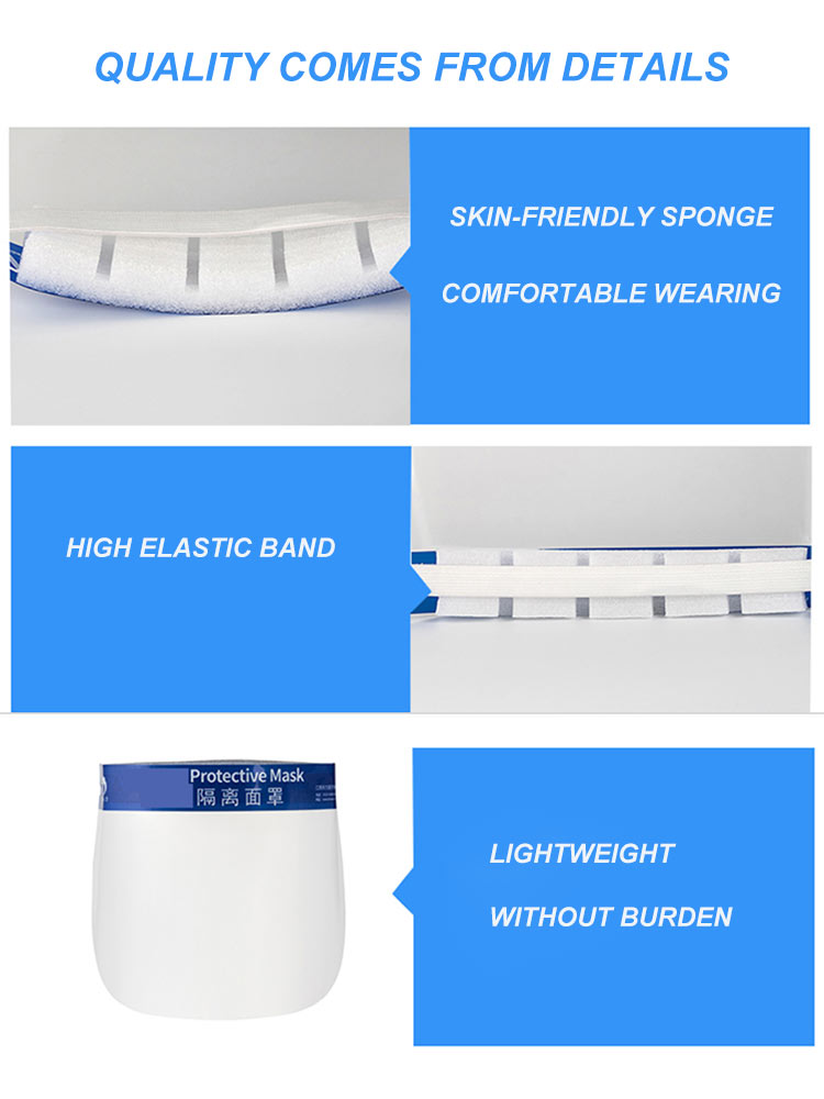 Visor Medical Anti-Fog Dental Clear Full Face Protective Disposable Face Shield With Splash Shield