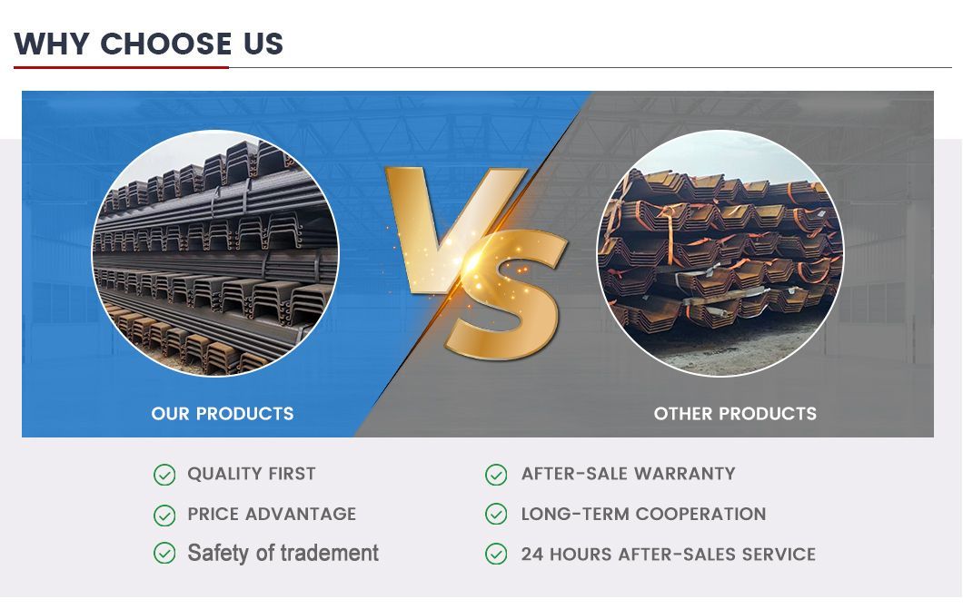 Hot Rolled 400*100*10.5 U-Shape Steel Sheet Pile S275 S355 Mild Low Carbon Steel Sheet Pile for Sale Factory Price