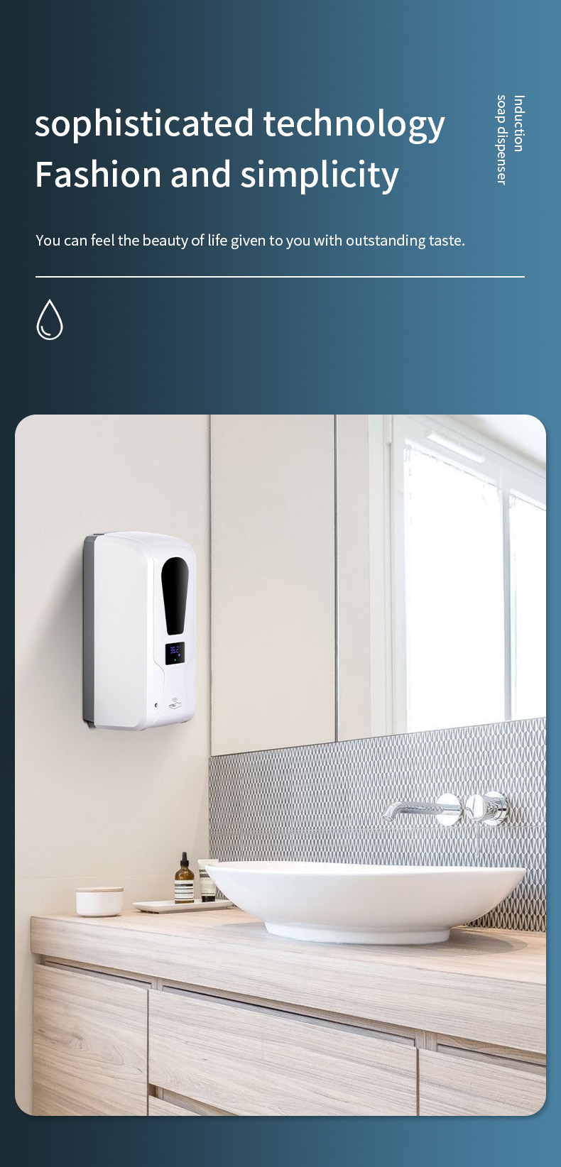 Automatic Sensor ABS PP PC Automatic Soap Dispenser 1000ml For Hand Sanitizer