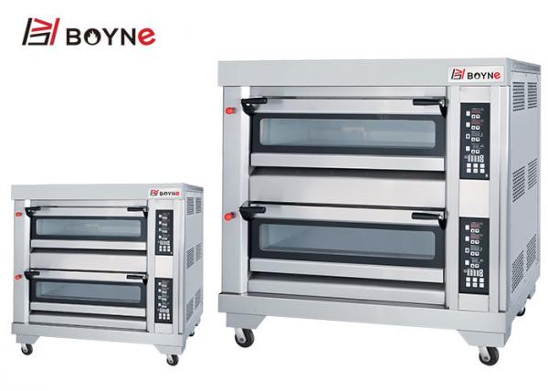 Quality Stainless Steel High End Commercial Bakery Kitchen Equipment Two Deck Four Trays Gas Oven for sale