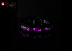  Black Nylon Luminous Dog Collars LED Night Safe Harness Battery CR2032 With 80-120 Hours Manufactures