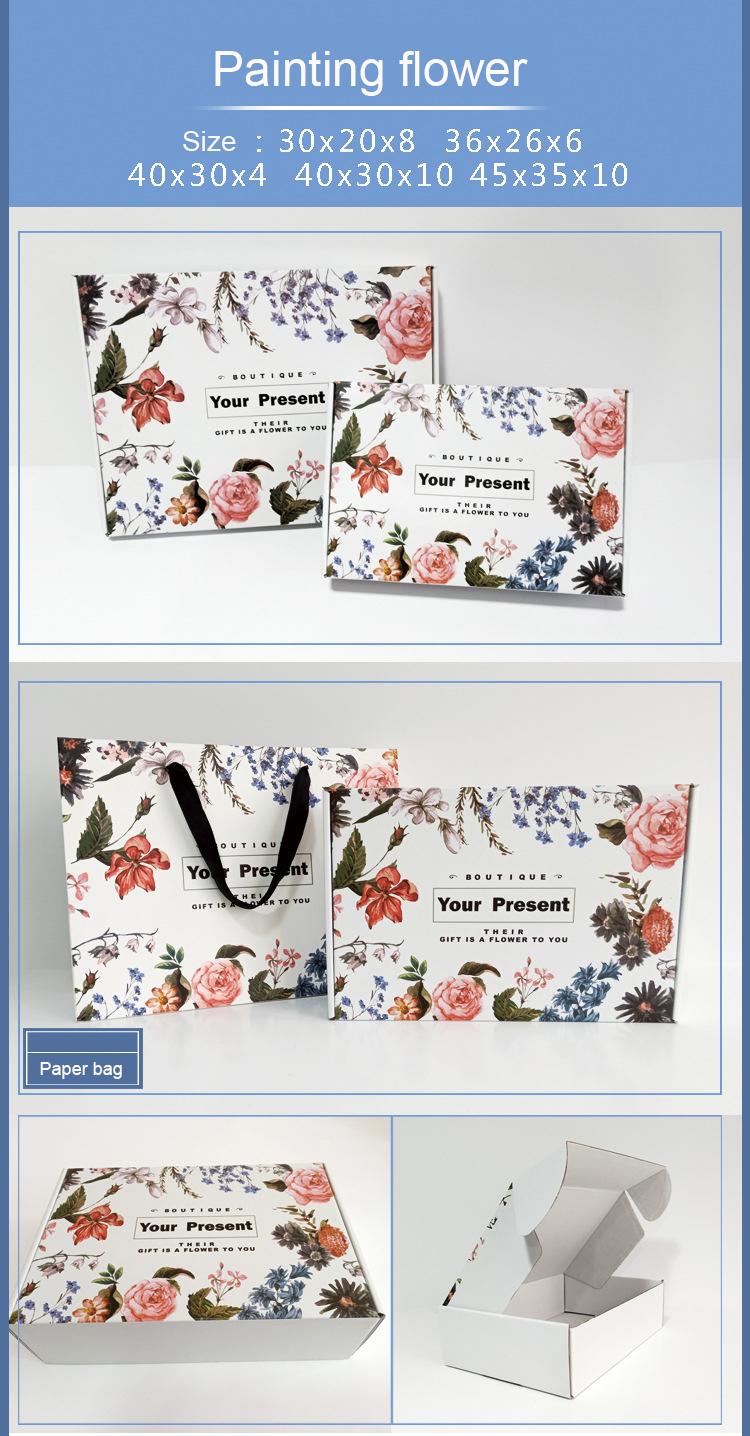 Custom Logo Blue Corrugated Cardboard Mailers Box CMYK Printing