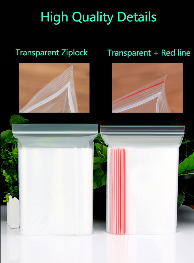 Biodegradable Plastic Bag Transparent PE Slide Seal Freezer Bags, Gallon, Quart, American value, drug store, zipper seal