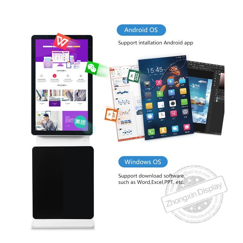 43inch 360 Degree Rotating LCD Digital Signage Floor Stand LCD Touch Screen for Advertising