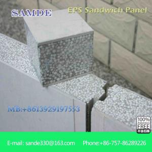China Fireproof wall insulation materials prefab concrete houses eps sandwich wall panel on sale