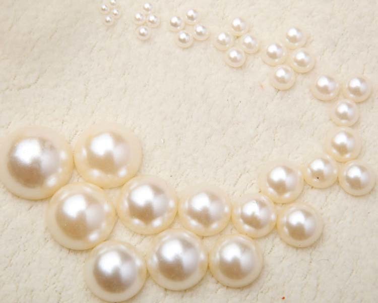 High Quality DIY Handmade ABS White Imitation Half -Ball Plastic Pearl Beads