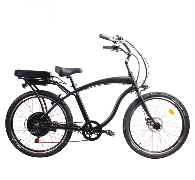 48V 500W 750W Beach Cruiser Electric Bike 6 Speed Rear Hub Motor Bicycle 48V 10.4Ah