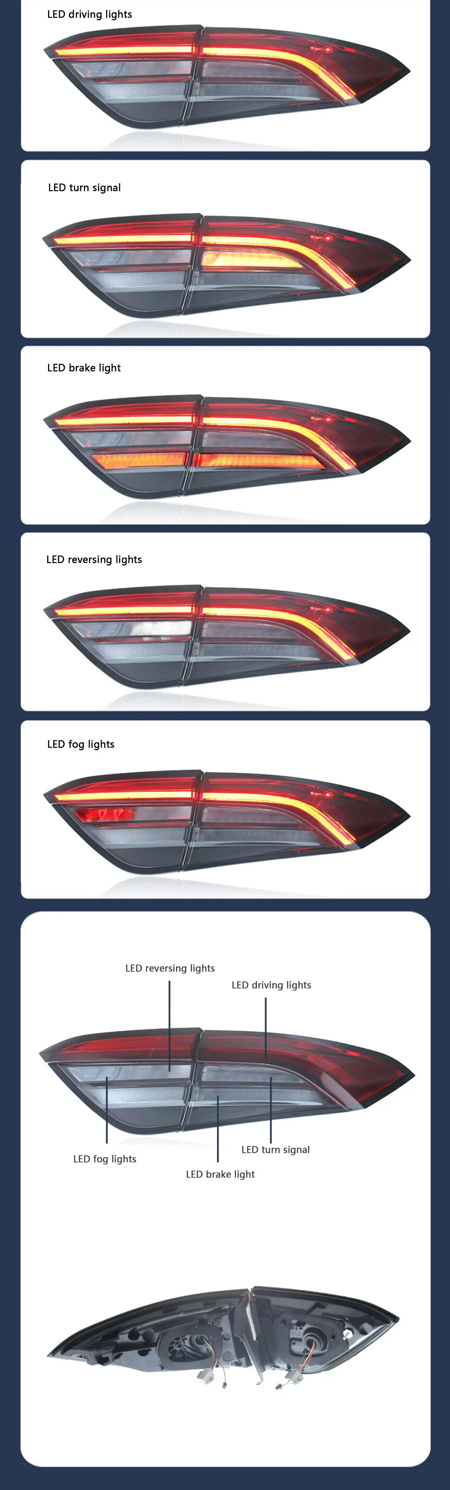 LED Taillights For Levante 2016-2019 Upgrade 2022 Trofeo GTS Plug And Play OE No. M161