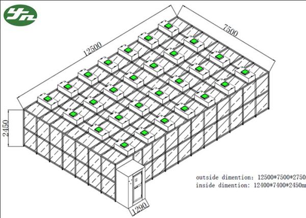SUS304 Class 1000 Pharmacy Clean Room Modular Construction Convenient Movement