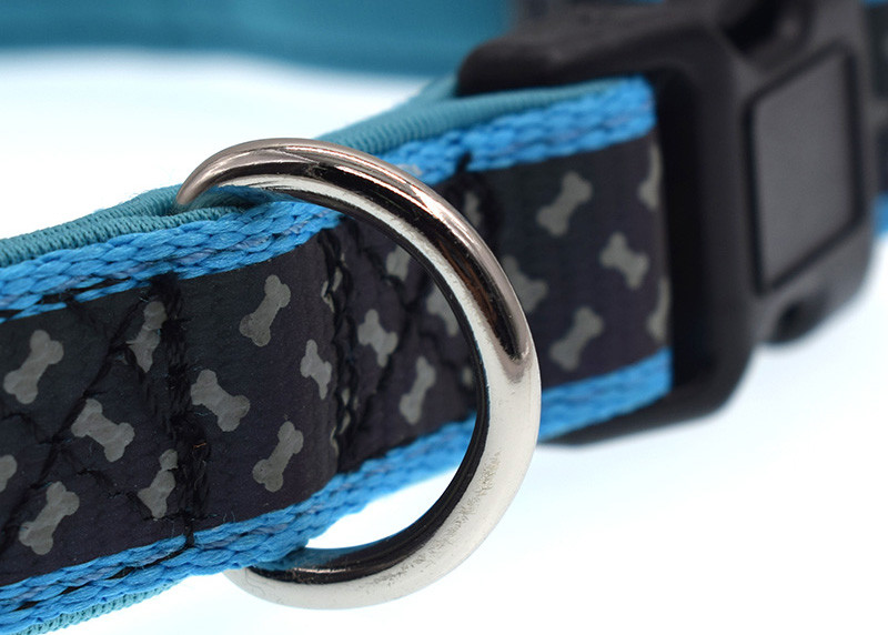 Fashion Neoprene Padded Nylon Dog Collars Reflective , Length 0-60cm