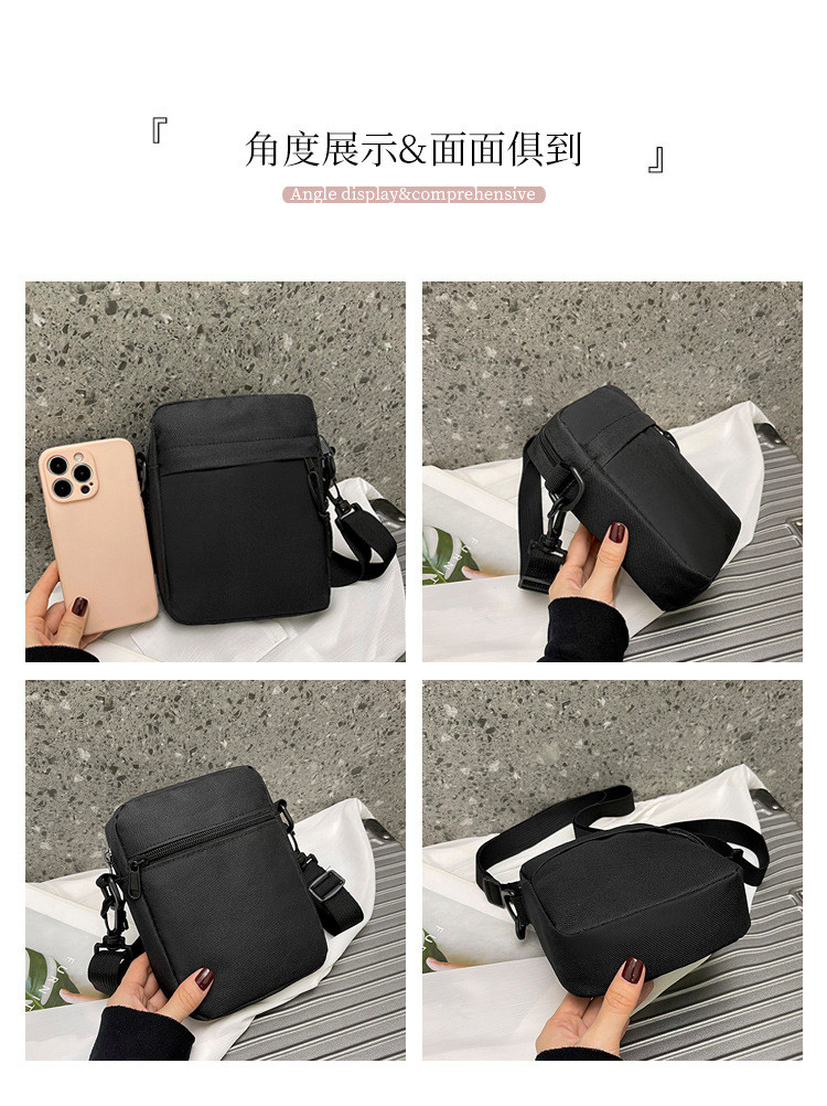 SIMPLE OXFORD CLOTH CASUAL CROSSBODY BAG MEN'S SIMPLE SOLID COLOR MOBILE PHONE BAG WITH A SINGLE SHOULDER SMALL BACKPACK