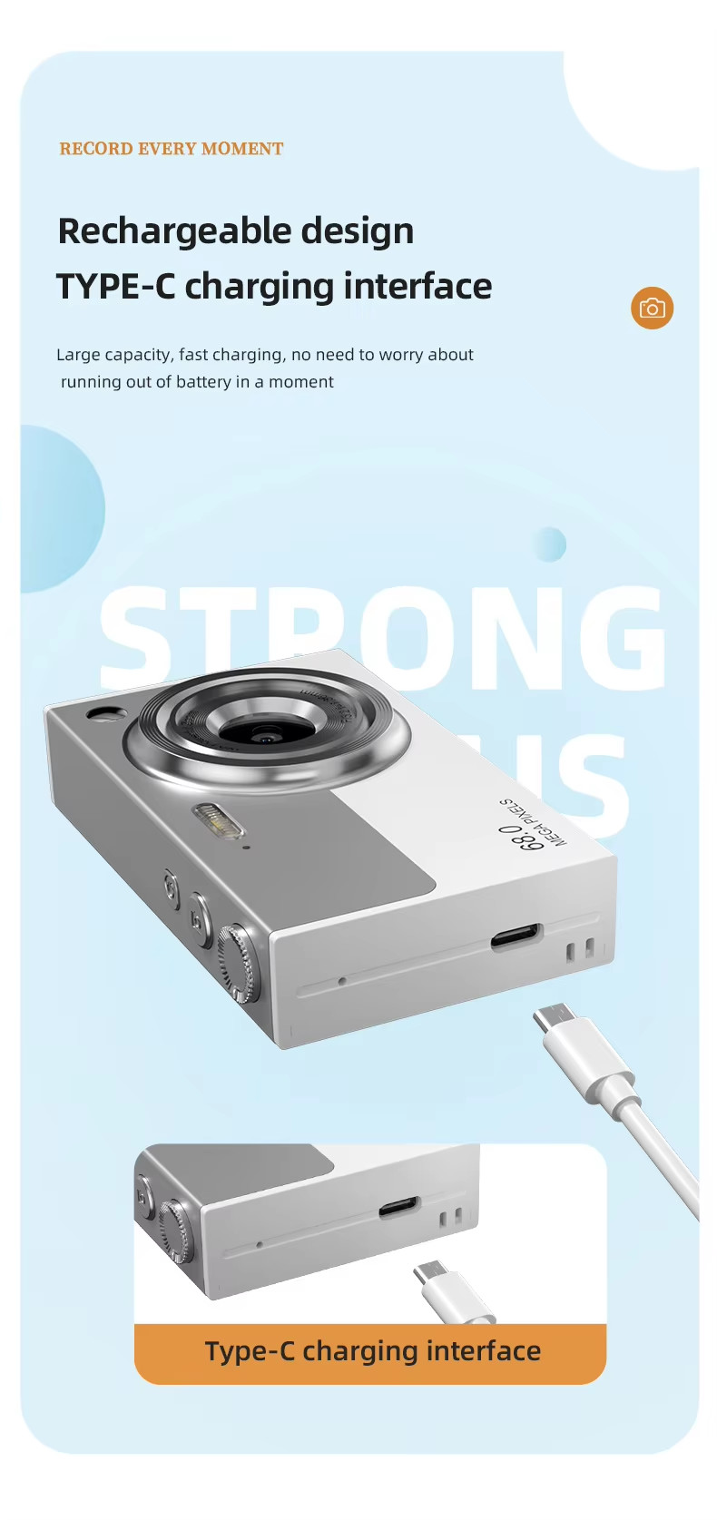 2 Lens Camcorder Digital Video Camera Wifi Photography 1080p 120fps