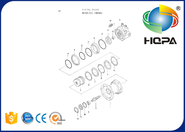 4334355 Swing Motor Seal Kit for Excavator Hitachi EX100-2 Swing Motor