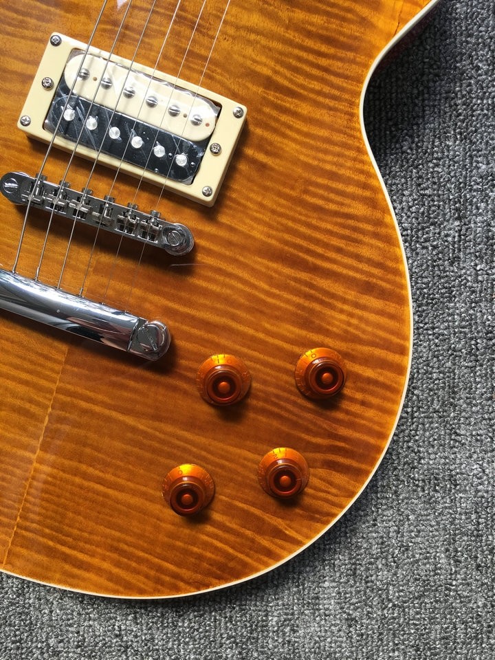 LP 1959 R9 Electric guitar Tiger Flame with Chrome hardware luxury finished way with Chrome hardware LP standard Electri