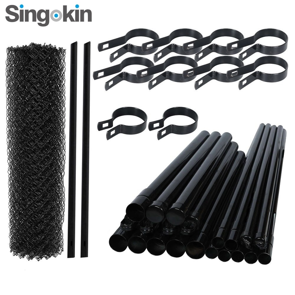 Galvanized Wire Mesh Vinyl Wrapped Chain Link Fence Diamond Hole Cyclone