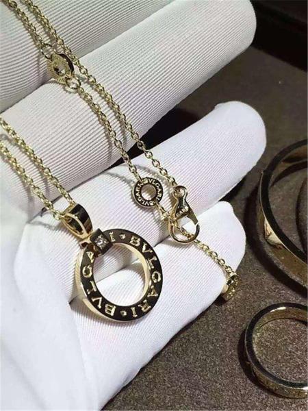 B BVGARI series diamond necklace 18k gold diamond necklace luxury low price