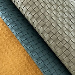 Eco Friendly Woven Pattern Synthetic PVC Leather Sheet 140cm Width