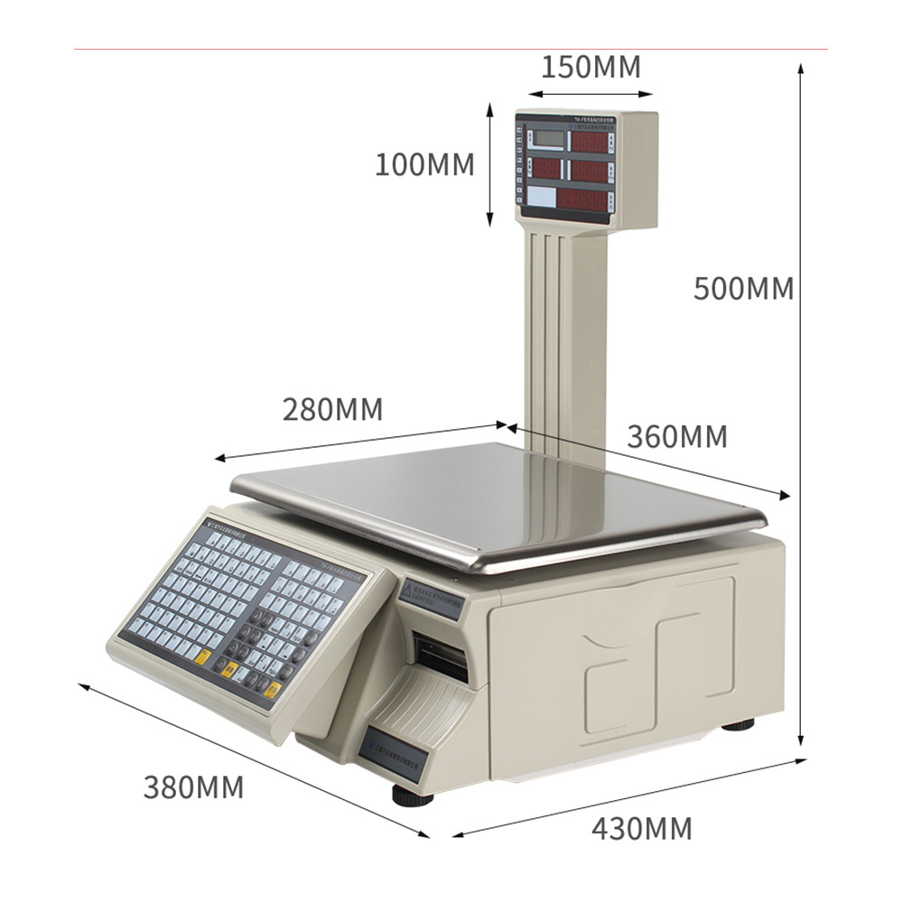 30kg Touch Screen 65MHz Cash Register Scales / Barcode Label Printing Scale For Supermarket