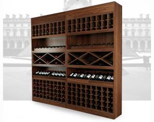  Solid Wood Wine Storage Racks Showcase / Commercial Wine Racks Nostalgic Style Manufactures