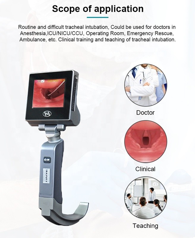 3 Million Pixel Handheld Medical Surgical Video Laryngoscope With AV Output Function
