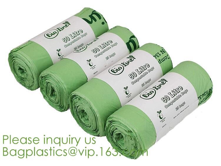 Eco-friendly Roll Compostable Plastic Bag Drawstring Biodegradable Garbage Bags,cornstarch custom compostable biodegrada