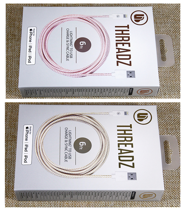 Electronic Charging Data Cable Packaging Box Embossed Chipboard