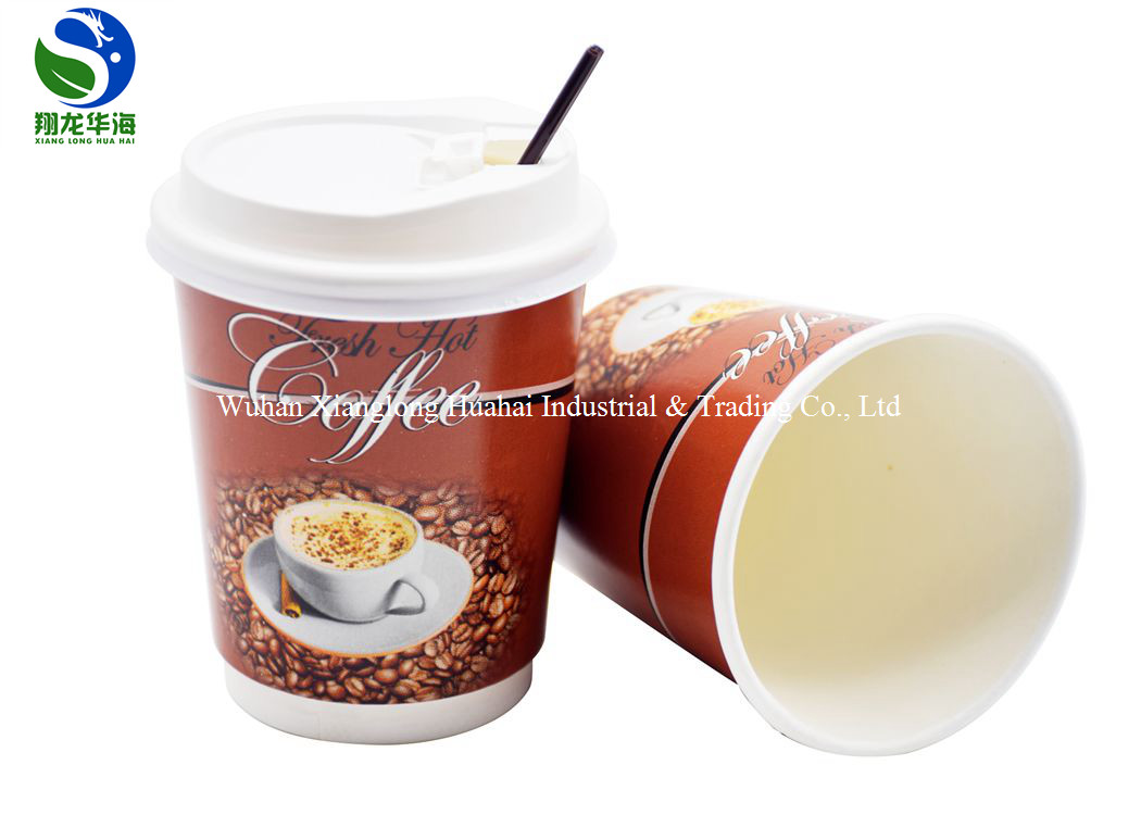 16oz Take Away To Go Coffee Paper Cups Insulated Double Wall Hot Cups With Lids