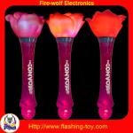Hot Valentine Gifts 4 LED Magic Flashing Rose with PP handle PVC flower HL-C3311